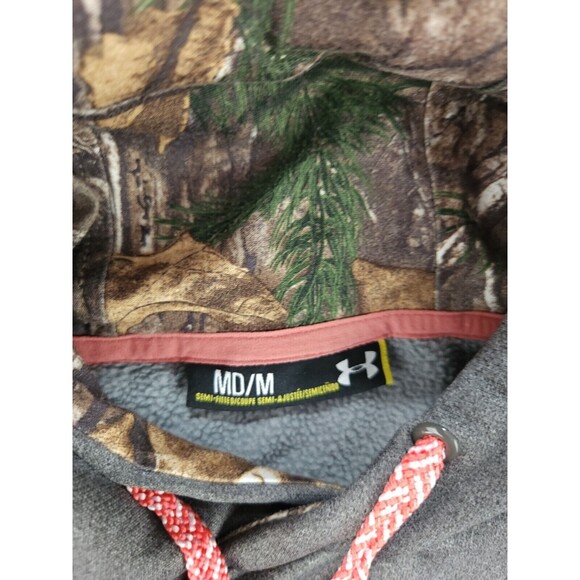Under Armour Storm Gray Hoodie Sweatshirt Hunting Camo Pink Womens Size MEDIUM - Picture 4 of 13
